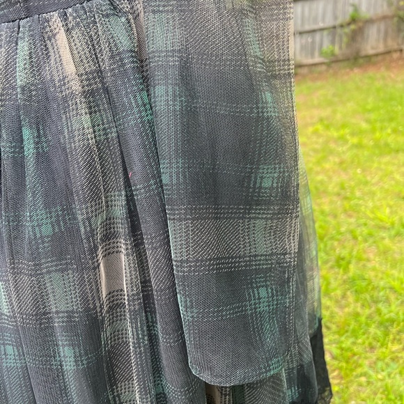 Red Valentino Green And black plaid Lace Dress - Picture 4 of 11